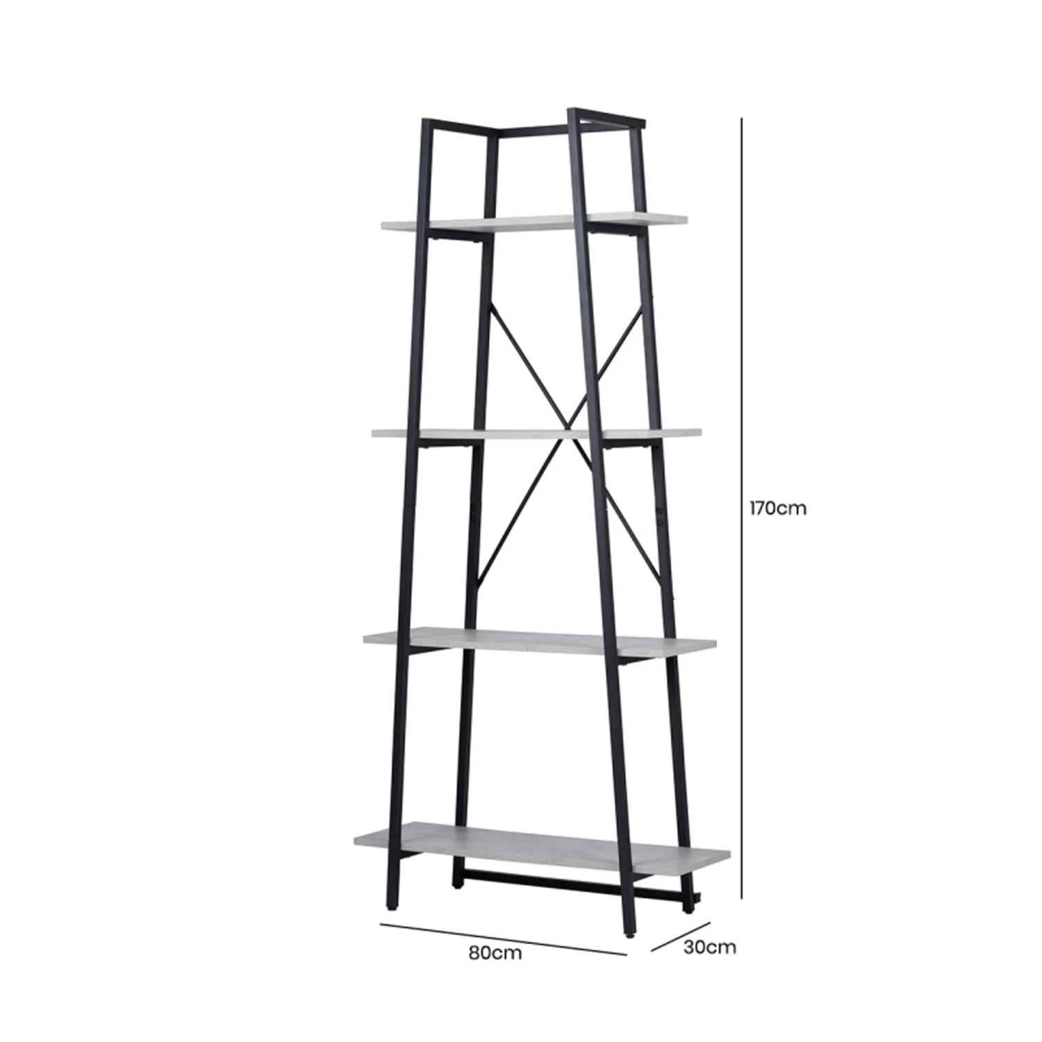 4-Tier Black And Grey Display Unit - 170cm - Image 4
