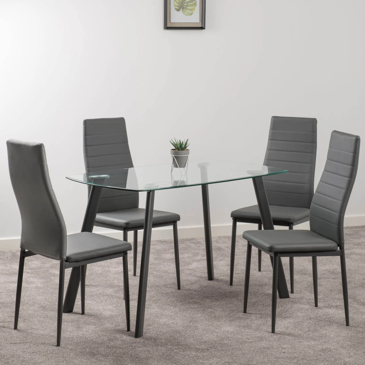 Abbey Small Dining Set Grey