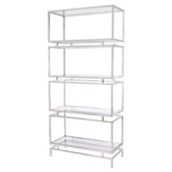 Abington Large Stainless Steel Frame & Clear Glass Display Unit