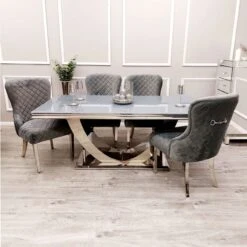 Arial Grey Glass Dining Table