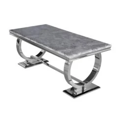 Arriana 1.5 MLight Grey Marble Dining Table