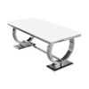 Arriana 1.5 M White Glass Dining Table