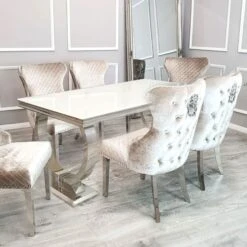 Arriana White Glass 2 M Dining Table
