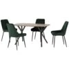 Athens Rectangular Dining Set Oak & Emerald Green