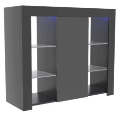 Azura 1 Door Large Black LED Sideboard