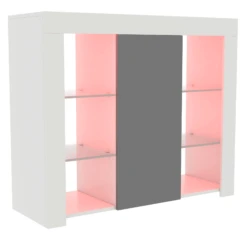 Azura 1 Door Large White & Grey LED Sideboard