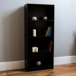 Black 4 Tier Bookcase
