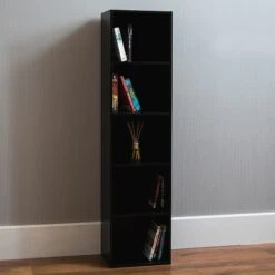 Black 5 Tier Cube Bookcase