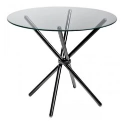 Black Criss Cross Glass Dining Table