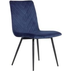 Blue Velvet Retro Dining Chair