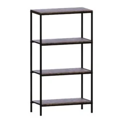 Brooklyn Dark Wood 4 Tier Bookcase