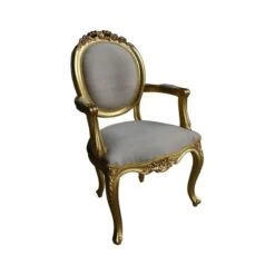 Carved Gilt Antique French Style Chair