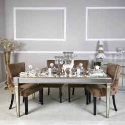 Champagne Apollo Mirrored Dining Table