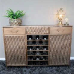 Copper Finish Wine Sideboard