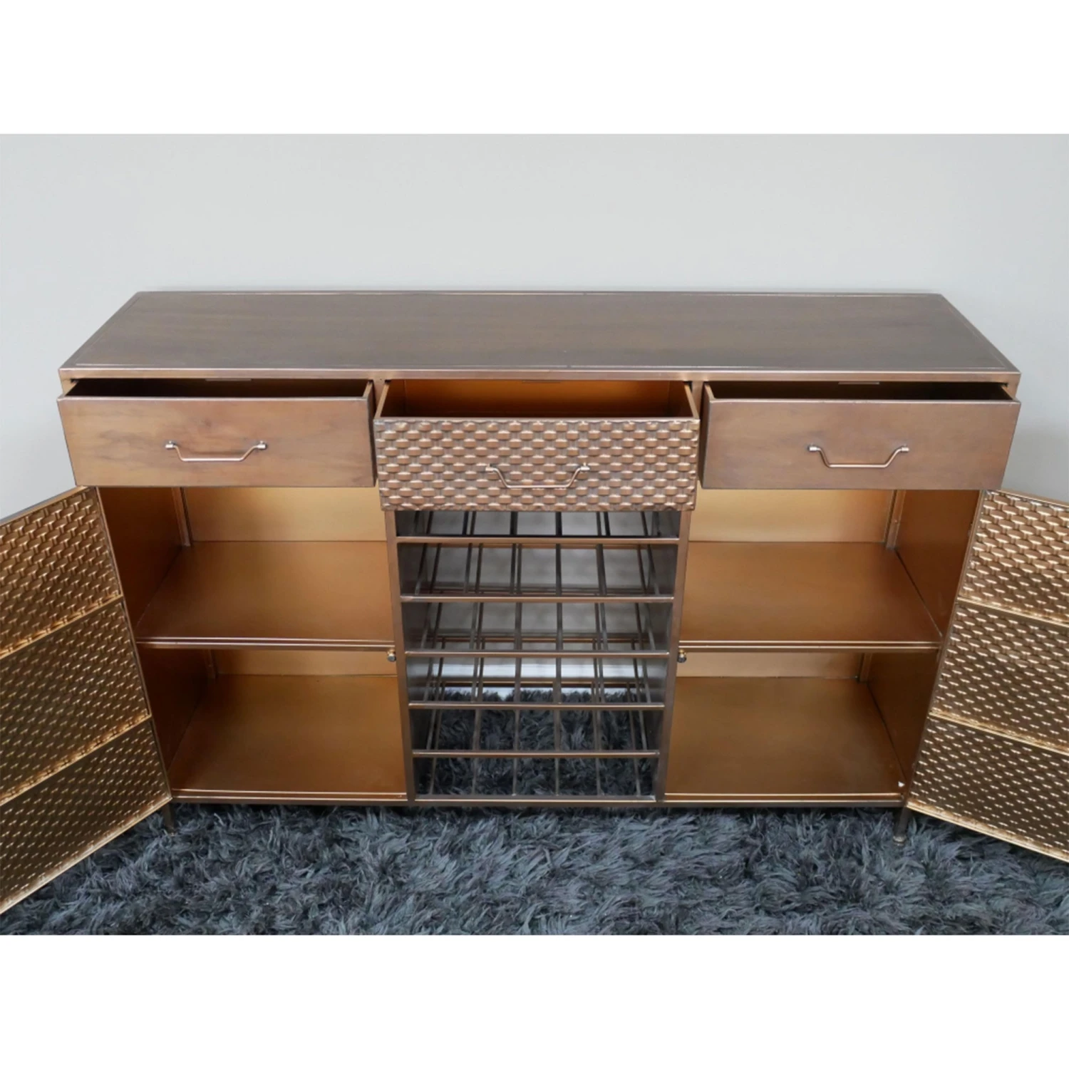 Copper Finish Wine Sideboard - Image 6