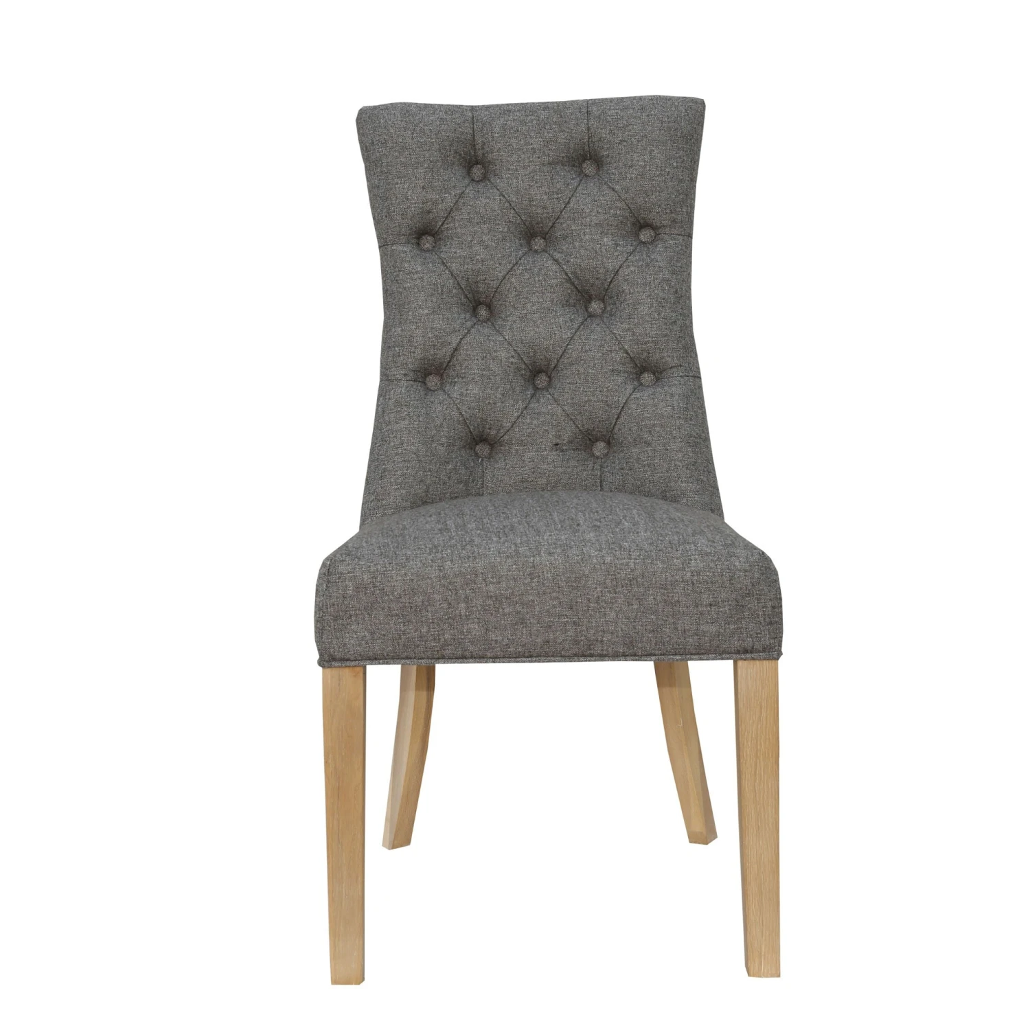 Dark Grey Curved Button Back Chair