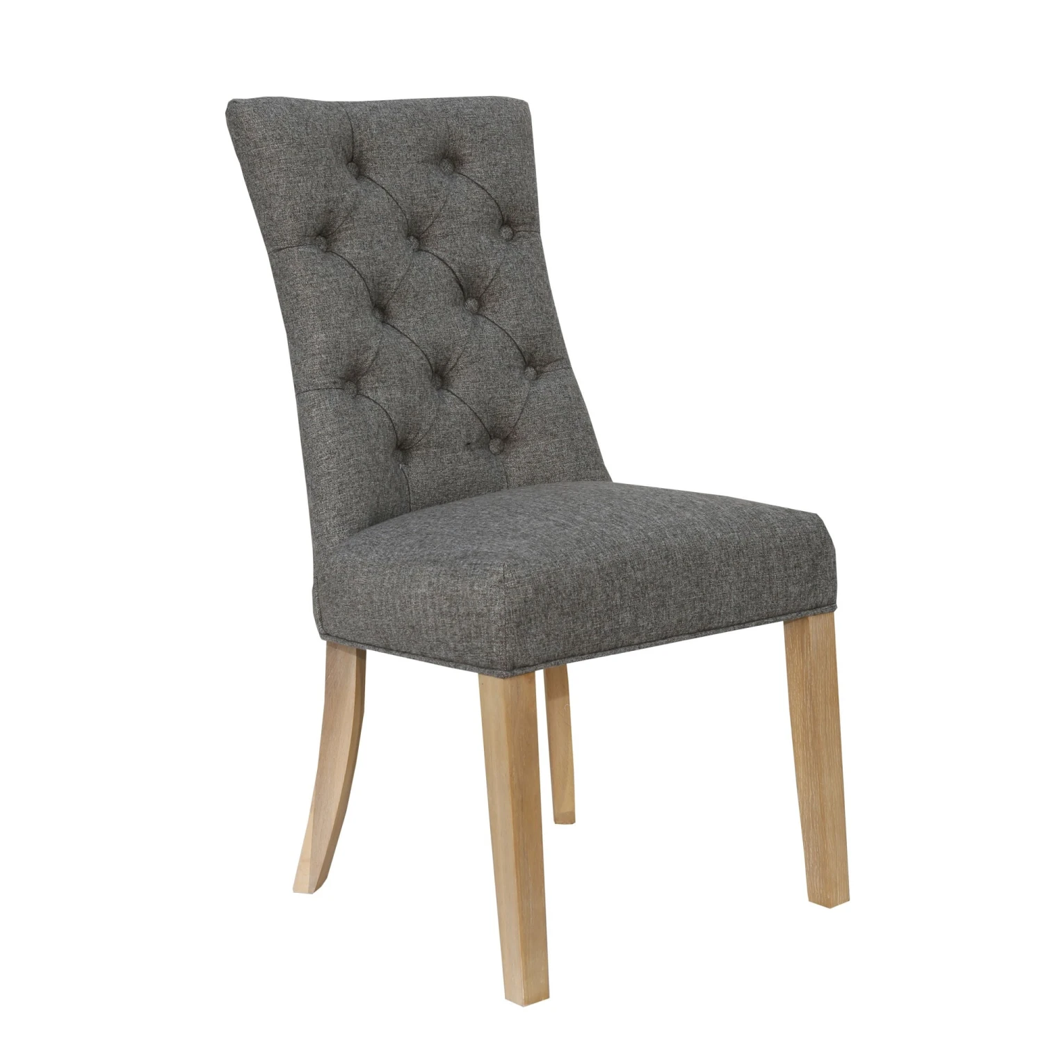 Dark Grey Curved Button Back Chair - Image 3