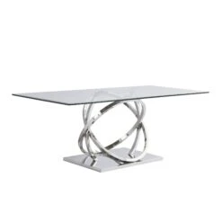 Donique 1.8m Geometric Shaped Chrome Base Table