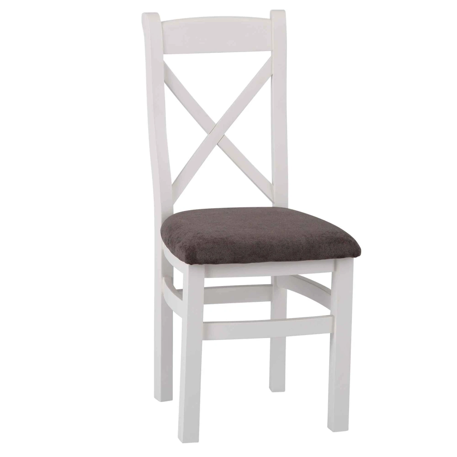 Eastbury White Fabric Seat Crossback Dining Chair - Image 3