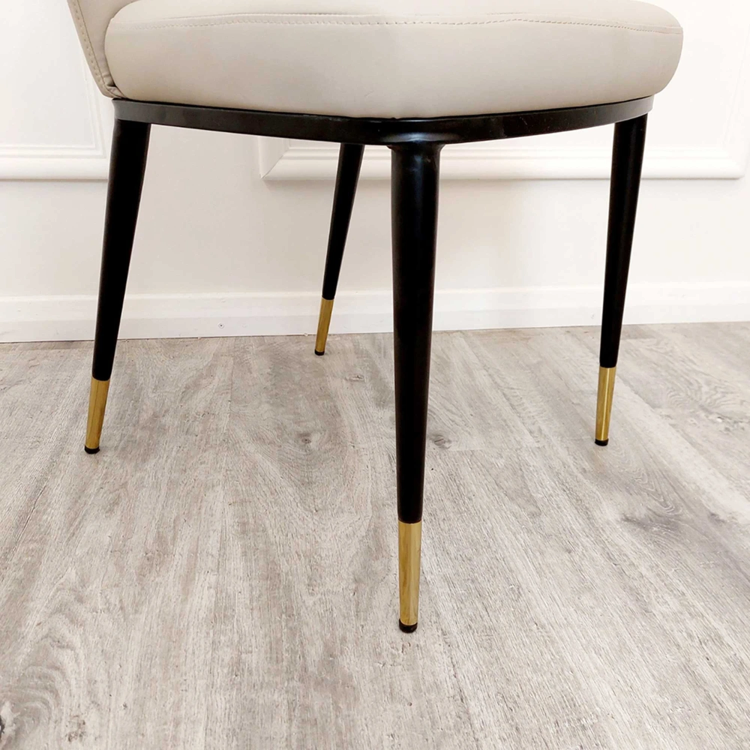 Etta Beige Leather Dining Chair - Image 3