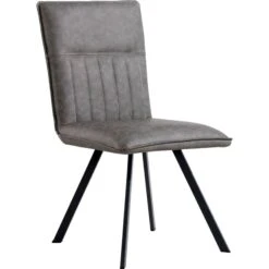 Grey PU Panel Dining Chair
