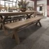 Hampton Oak 2.0m Cross Leg Bench