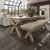Hampton Oak 2.0m Cross Legged Fixed Table
