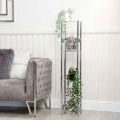 Harry 126cm Chrome And Glass 4 Tier Display Unit