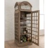 Home Bar - Natural Wooden Telephone Box Drinks Cabinet