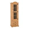 Huxley Pine 1 Door 2 Drawer Glass Display Unit