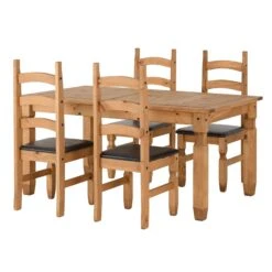 Huxley Pine Extending Dining Set (4 Chairs)