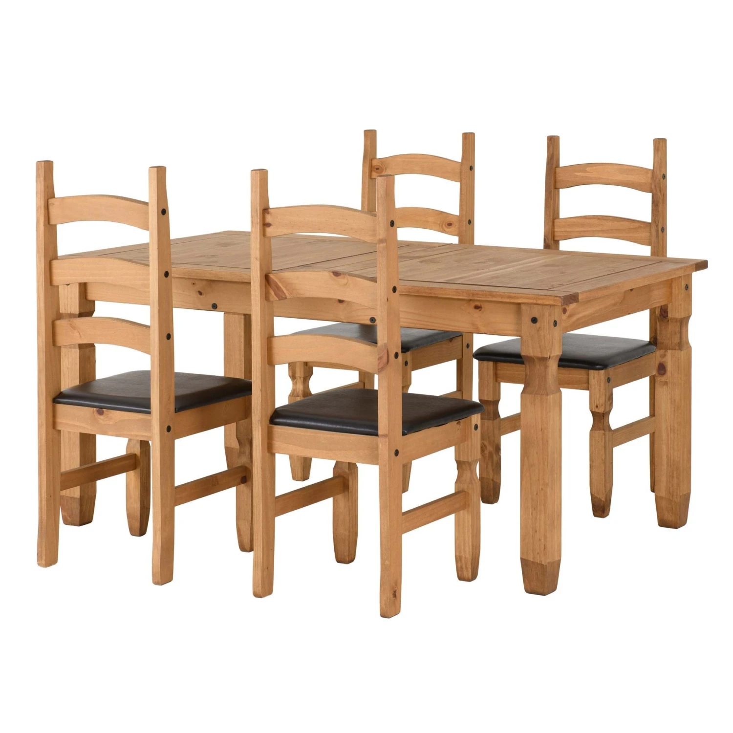 Huxley Pine Extending Dining Set (4 Chairs)