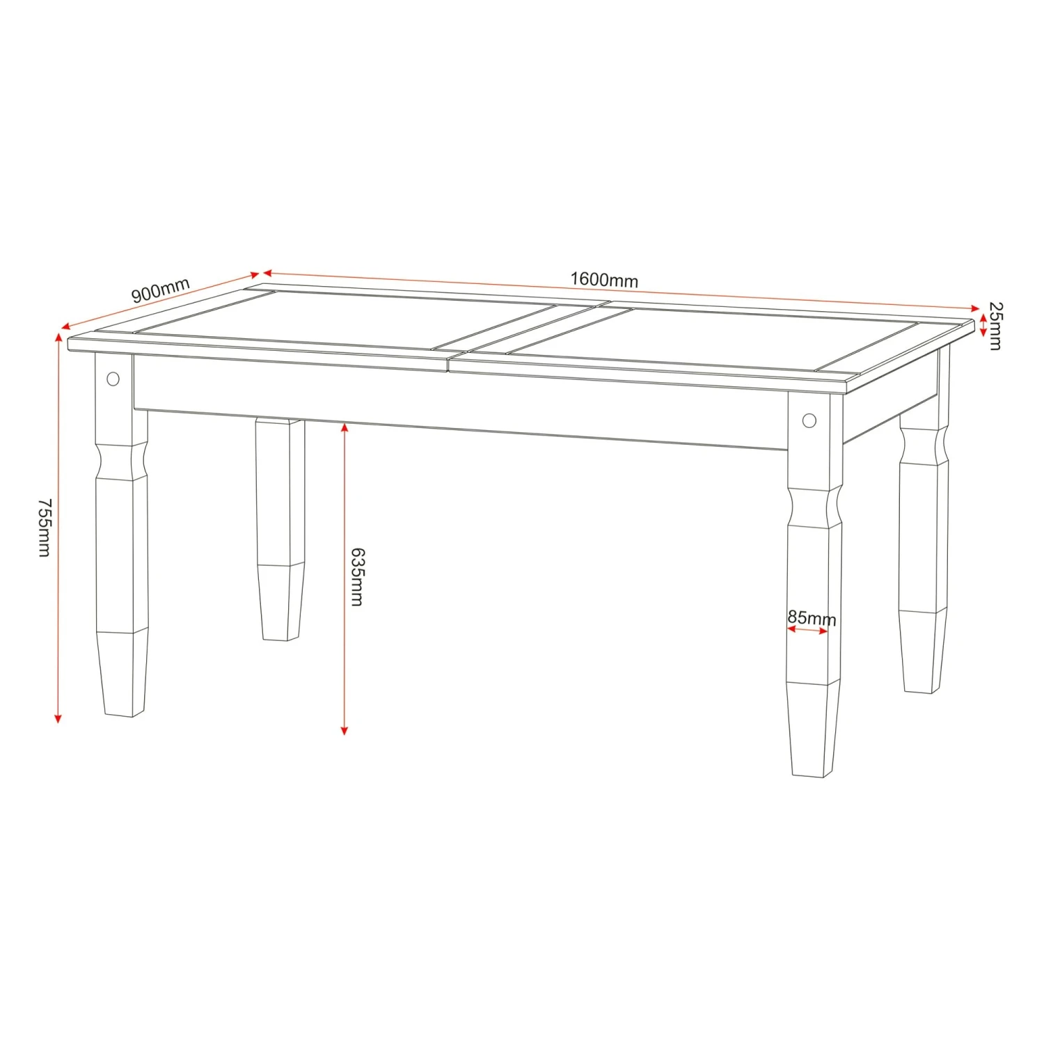Huxley Pine Extending Dining Set (4 Chairs) - Image 2