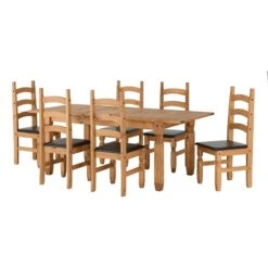 Huxley Pine Extending Dining Set (6 Chairs)