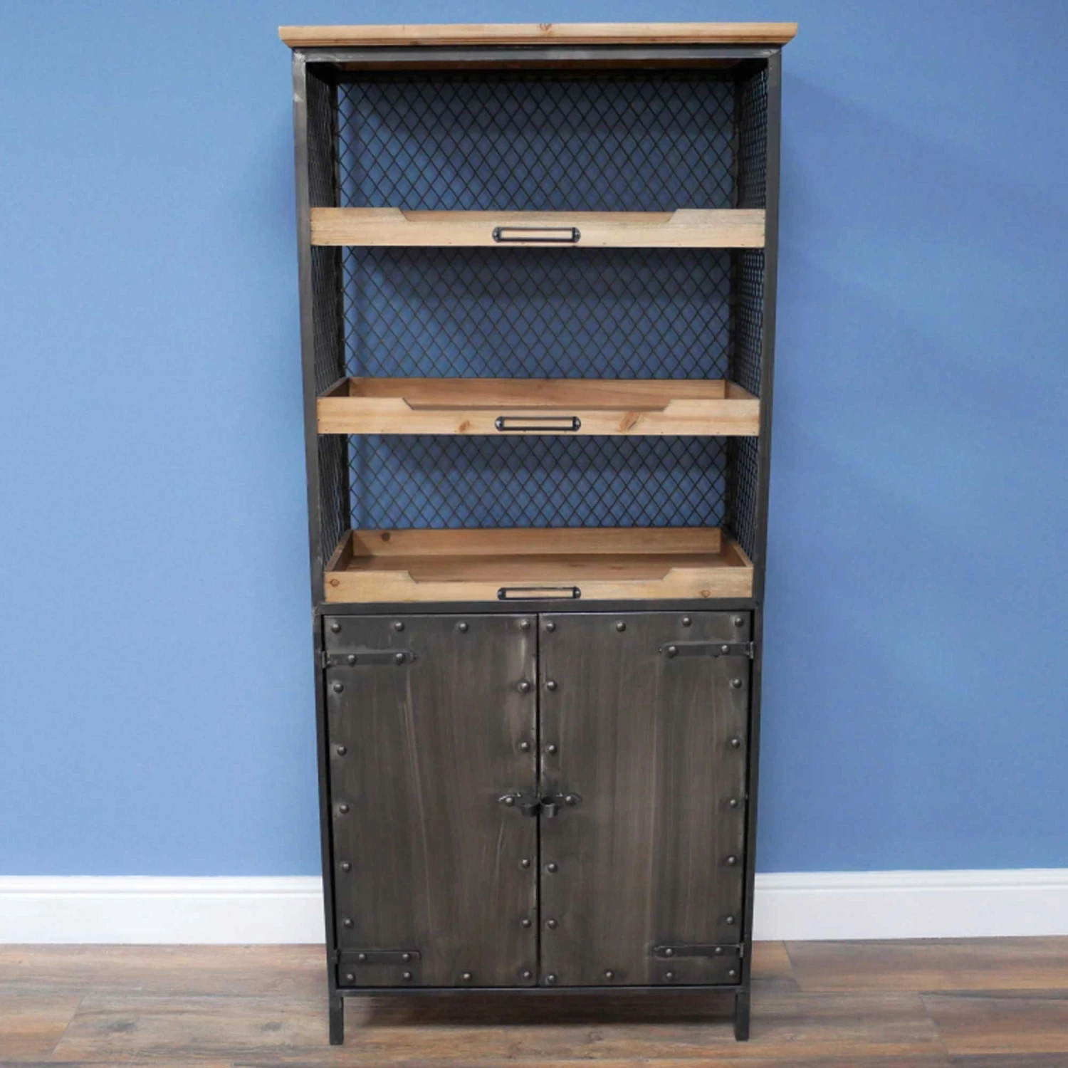 Industrial 3 Tier Metal Display Cabinet - Image 2