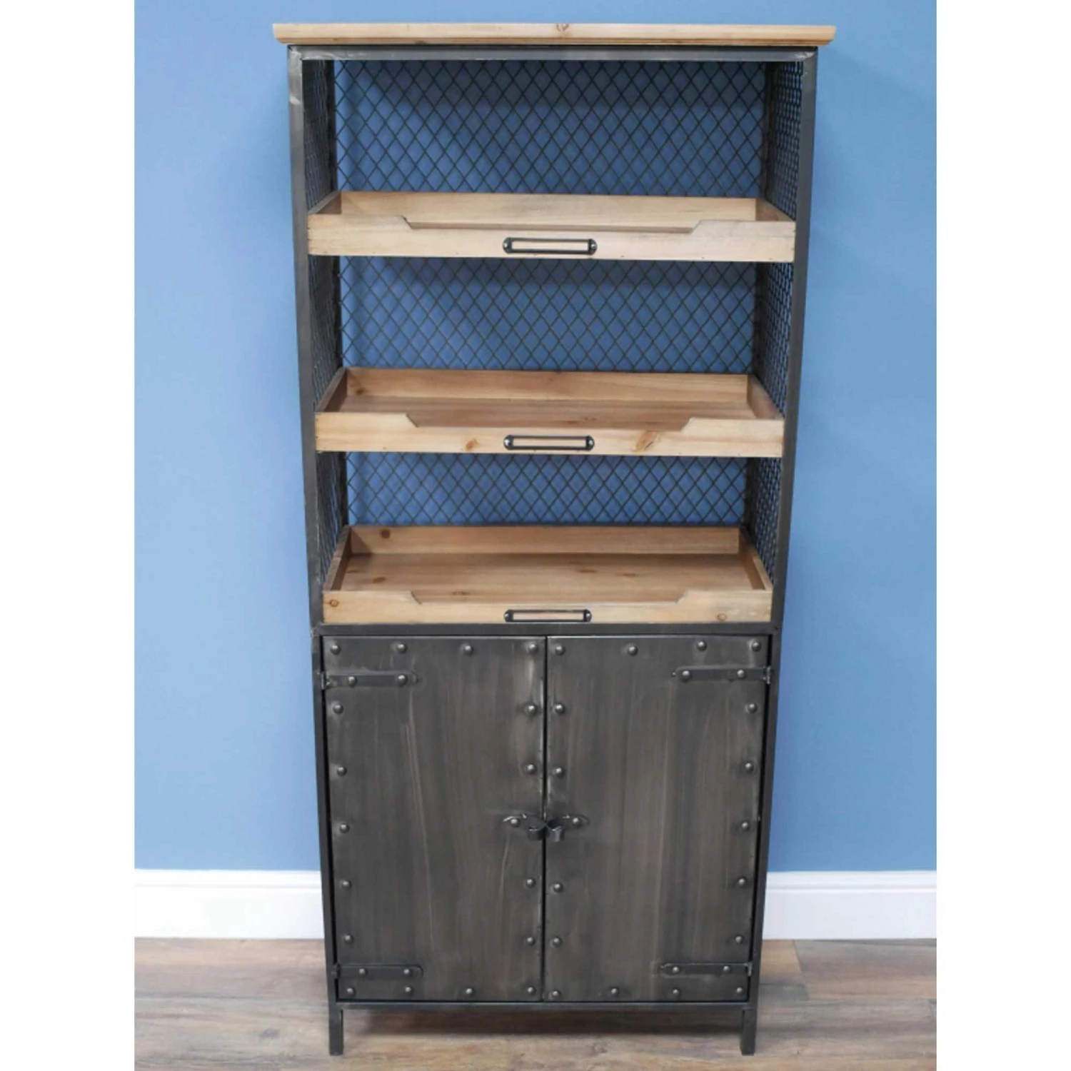 Industrial 3 Tier Metal Display Cabinet - Image 4