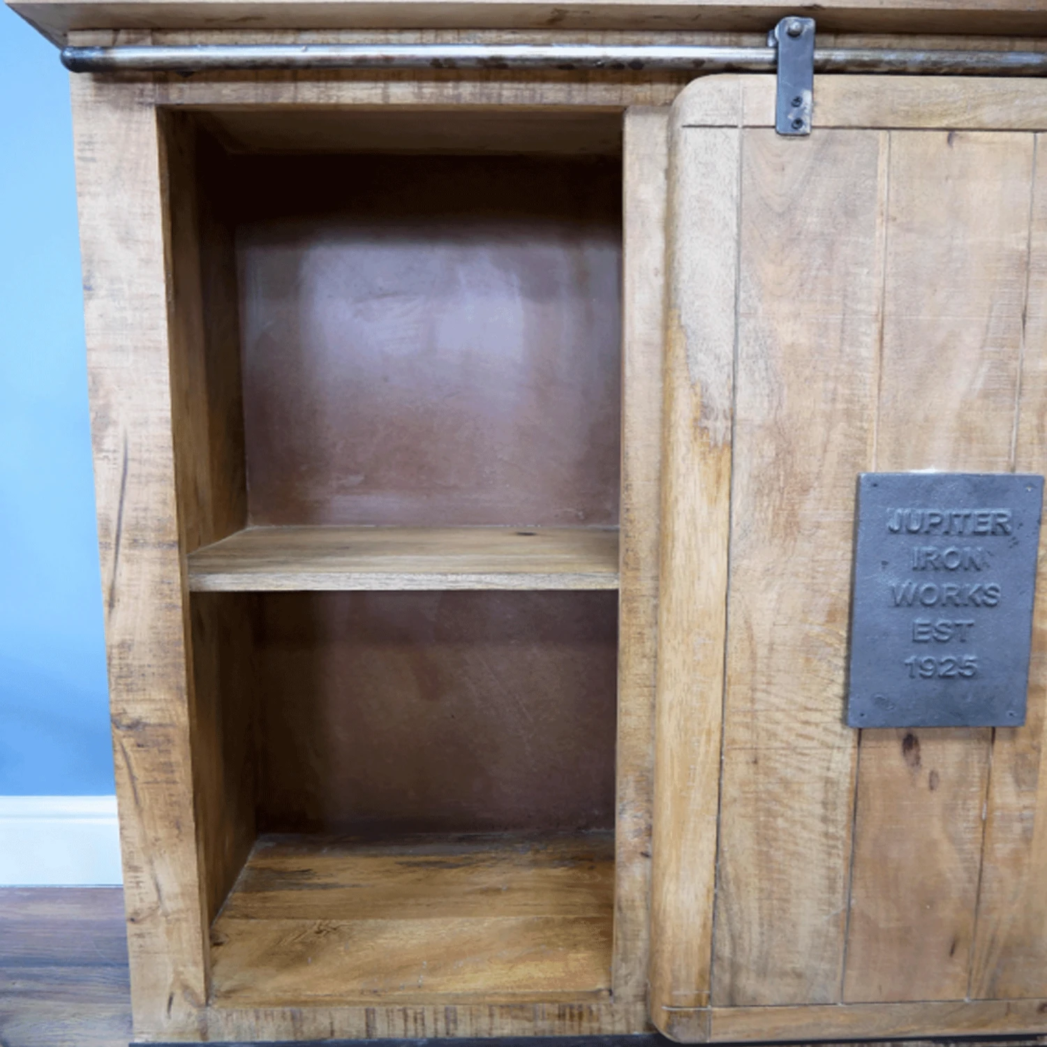 Industrial 4 Drawer 1 Door Mango Wood Cabinet - Image 2