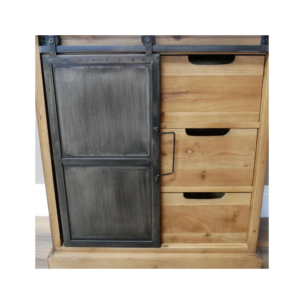 Industrial Wooden Wine Cabinet - Image 4