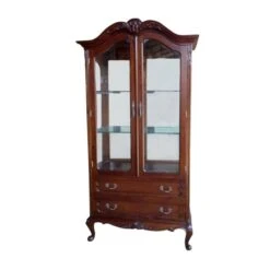 Mahogany Antique French Style Display Cabinet