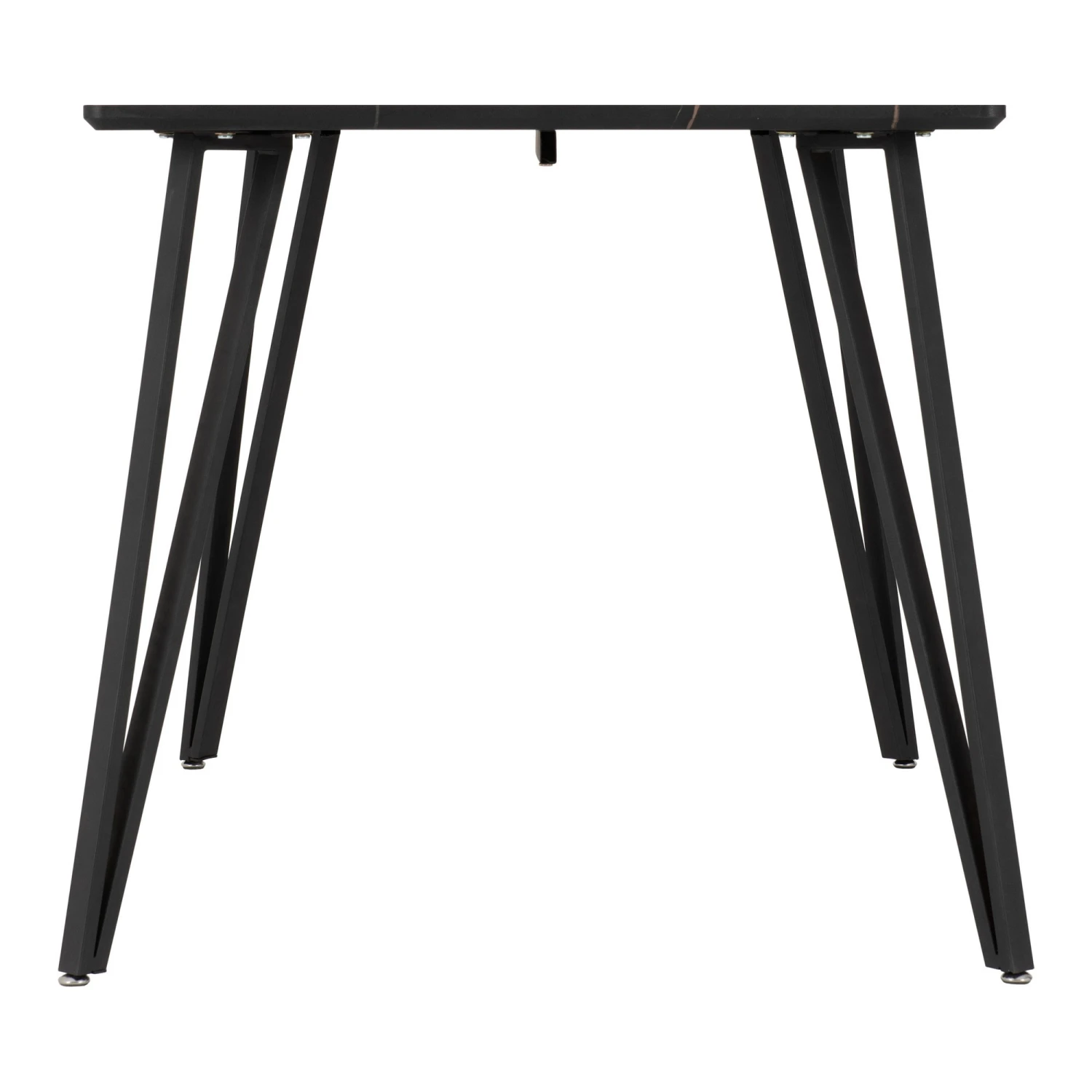 Marlow Black Marble Effect Dining Set With Grey Velvet Chairs - Image 5