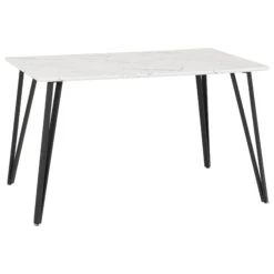Marlow White Marble Effect Dining Table
