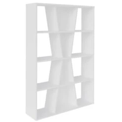 Naples Medium White Bookcase