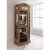 Natural Wood Telephone Box Display Cabinet