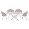 Nova 160cm Rectangular Dining Set With 4 Pink Orb Chairs