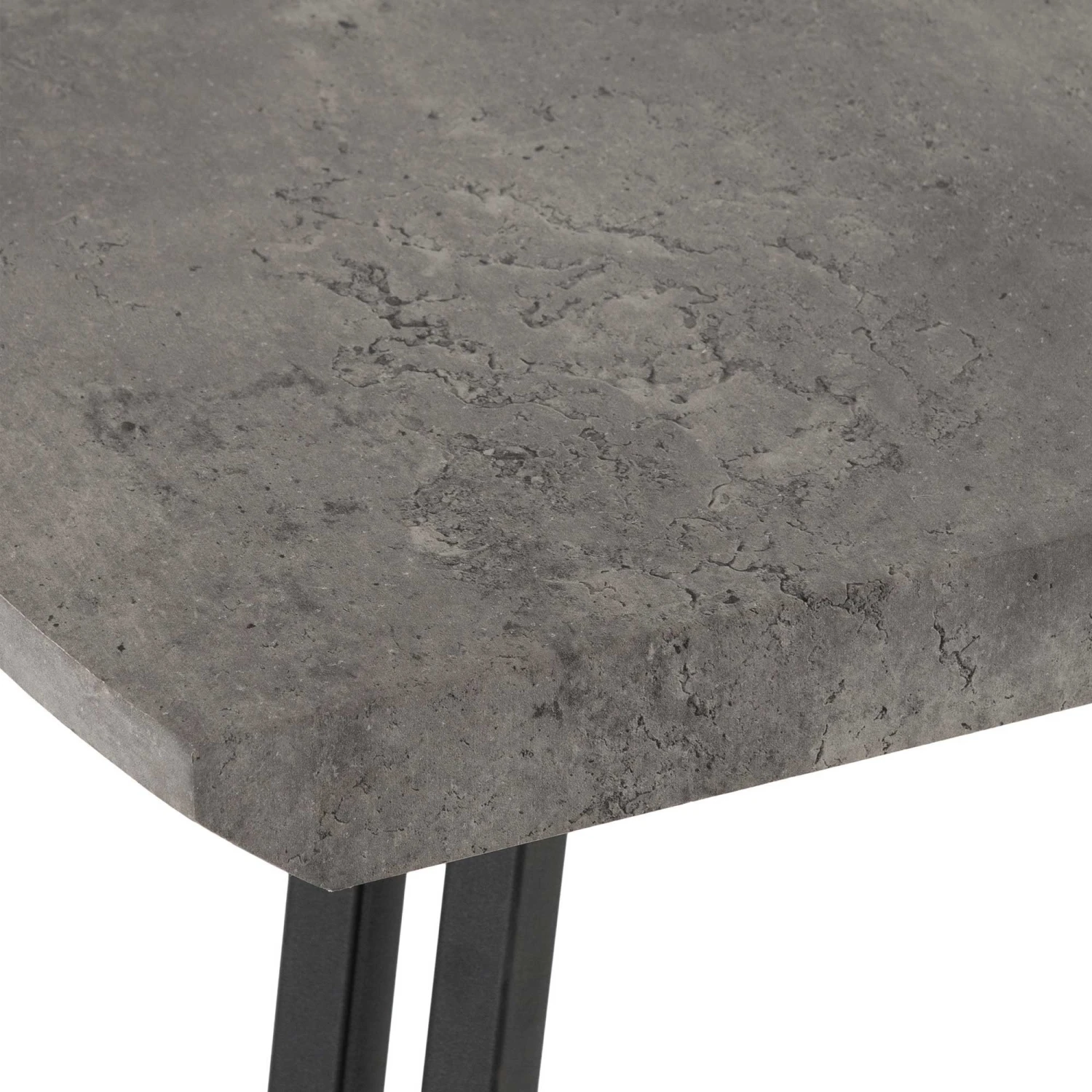 Quebec Concrete Effect & Grey Faux Leather Wave Edge Dining Set - Image 8