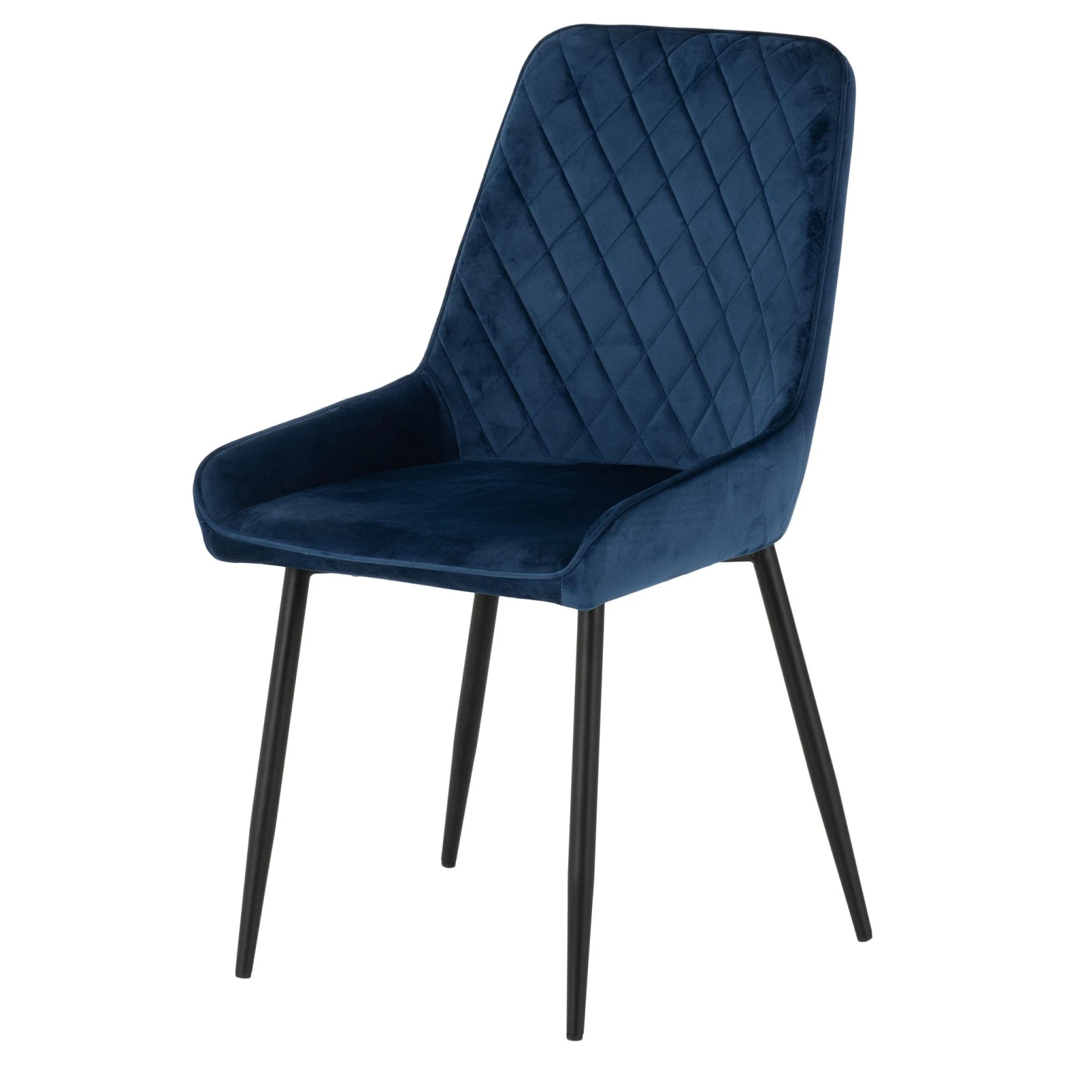 Quebec Medium Oak Straight Edge Dining Set With Sapphire Blue Avery Chairs - Image 3