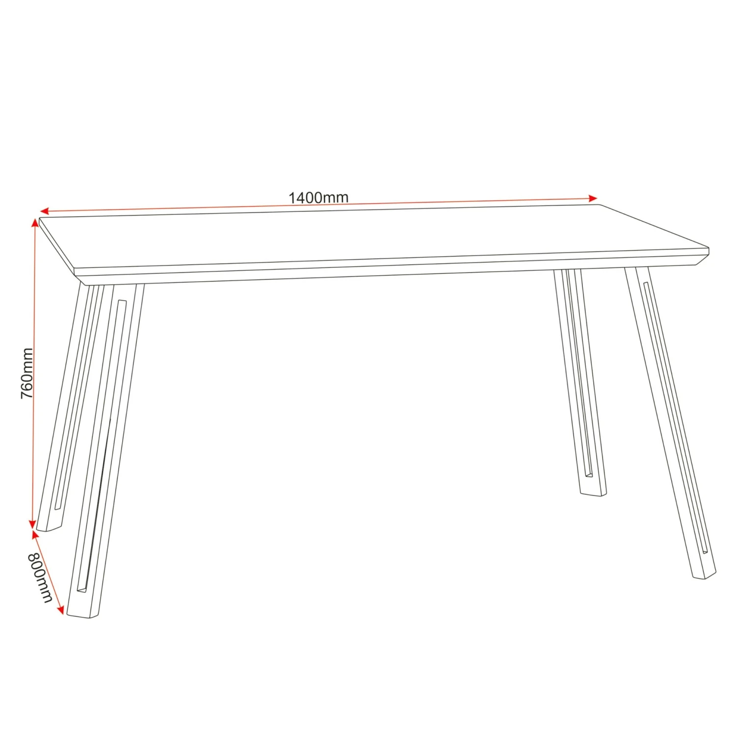 Quebec Straight Edge Dining Table - Image 3