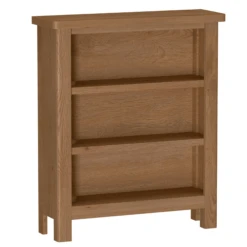 Ranston Oak Wooden Small Wide Bookcase