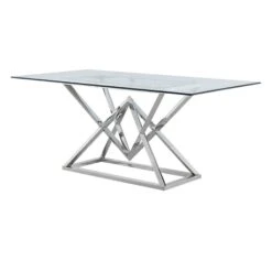 Rectangular 1.8m Glass Dining Table