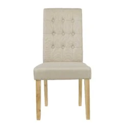 Roma Linen Dining Chair Beige - Set Of 2